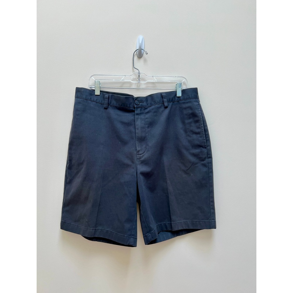 L.L. Bean Shorts Men's 35 Navy Blue Natural Fit Chino Cotton 8" Inseam Preppy